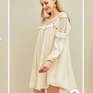 Entro Crochet Shift Dress, Size S